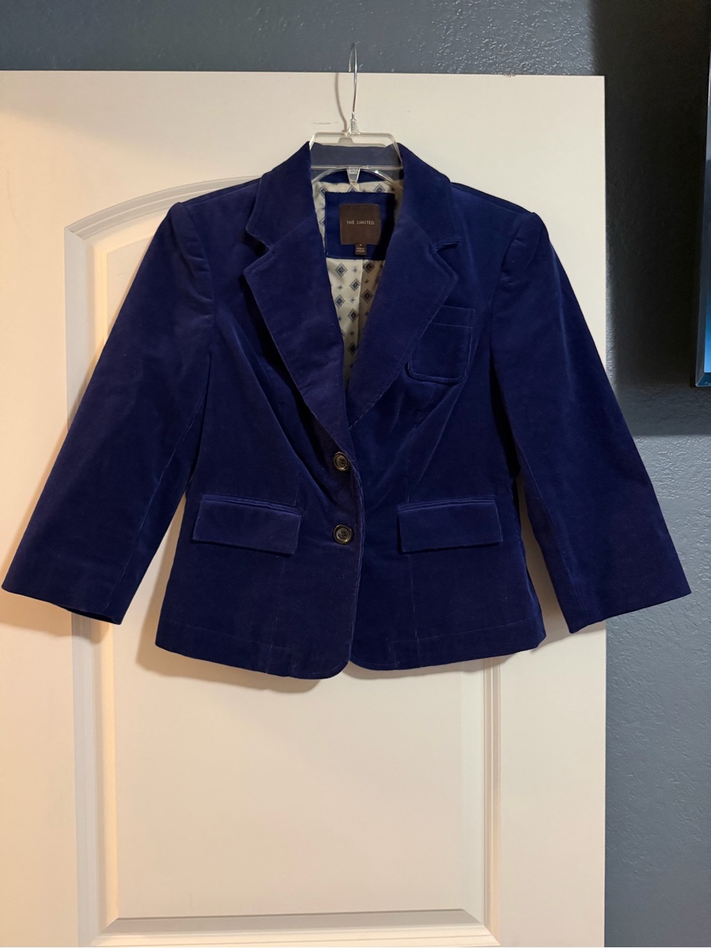 The Limited Women's Deep Navy Blazer Small 99% Cotton